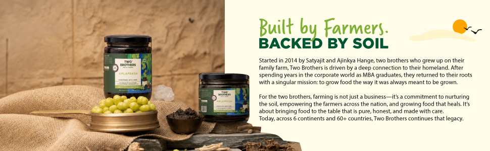 TWO BROTHERS INDIA FARMS Amlaprash (500 g) | Ayurvedic Chyawanprash with Amla| Glyphosate free | Made with Desi Gir Cow Cultured Ghee | Supports Immunity | Contains Antioxidants | Provides Natural Vitamin C