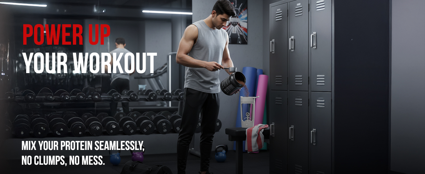 Autofy Electric Shaker for Gym Protein Shaker Bottle 100% Leakproof Design Multipurpose Use Coffee Lassi Milkshake BCAA Mixing Home Office Workout use *60 Mins Runtime* Anti-Skid Base (Black - 650ml)