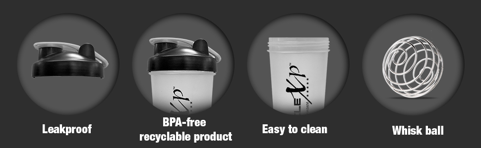 MuscleXP Gym Shaker, Perfect For Gym | BPA-Free, For BCAA, Protein Mixer & Whisk Ball, 600ml