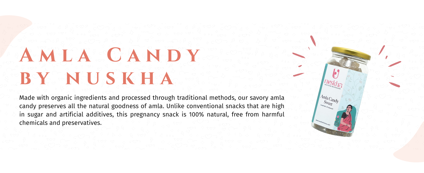 Nuskha Kitchen Amla Candy Sweet | Sweet Amla Candy for Immunity & Digestion | Healthy Pregnancy Snack | Rich in Vitamin C | 100% Natural & Preservative-Free | 300g