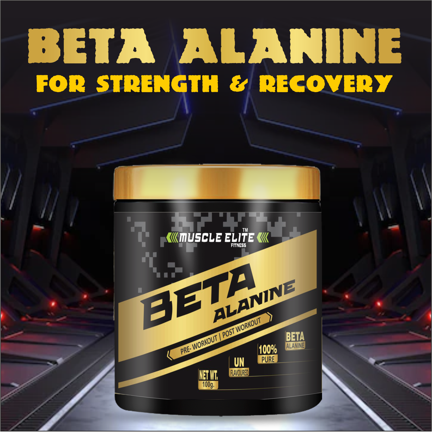 Pure 100% Beta-Alanine Pure Powder 2,200 mg - Delays Muscle Fatigue, Massive Pumps, Muscular Endurance & Recovery | Pre Workout supplement for Men & Women - 100g, Unflavoured