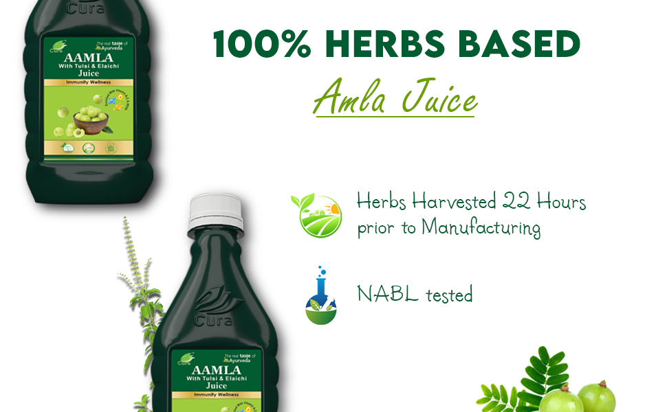CURA AYURVEDIC AAMLA RAS WITH TULSI & ELAICHI, 500ml