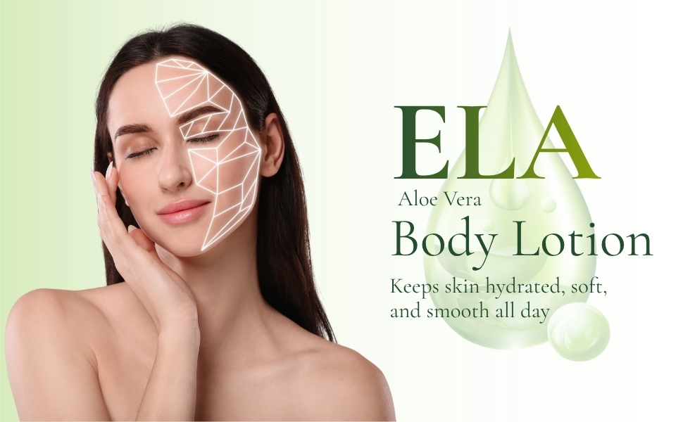 ELA Aloe Vera Body Lotion with Vitamin E for Deep Hydration, Soft Skin & Stretch Mark Care All Skin Types (pack of 1-200ml)
