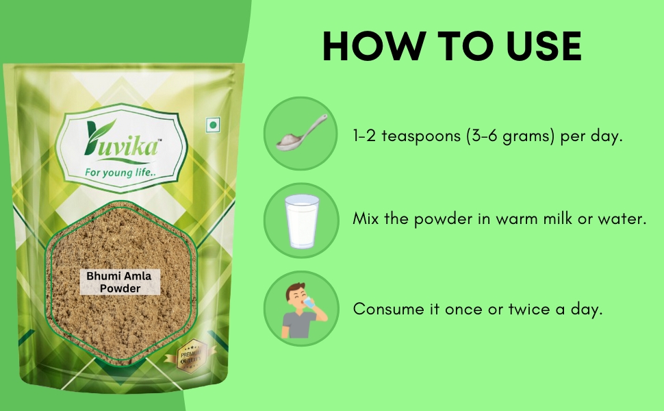 Yuvika Bhumi Amla Powder - Bhoomi Powder- Phyllanthus Niruri - Fillanto Niruhi 400 Grams