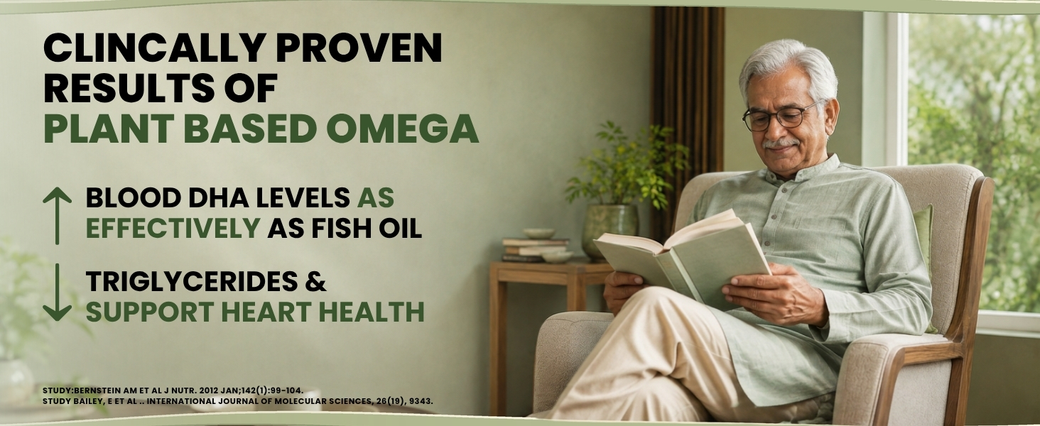 Carbamide Forte Veg Omega3 1000mg | Veg DHA | Vegetarian Omega 3 | Algal DHA | Plant Based | No Fish oil Used Capsules for Men & Women- 60 Veg Capsules