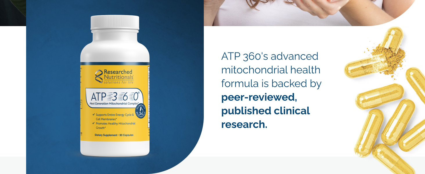 Researched Nutritionals ATP 360 Mitochondrial Supplement, 90 Capsules
