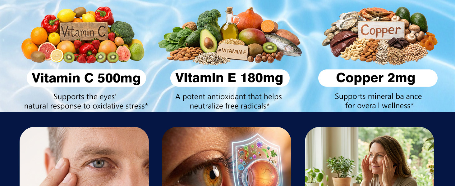 AREDS 2 + Formula Liquid Drops for Macular Health, 22-in-1 Eye Vitamin & Mineral Supplement w. Lutein and Zeaxanthin, Copper, Zinc, Vitamin C, E | Support Vision, Immune & Vitality | Vegan, Non-GMO