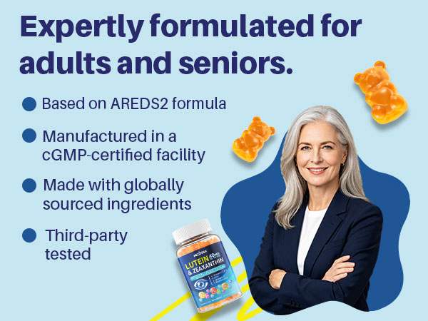 Lutein and Zeaxanthin Supplements, Eye Health Gummies, AREDS2-Based Formula