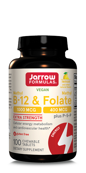 Jarrow Methyl B-12 & Methyl Folate Supplement, 100 Chewable Tablets