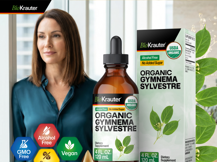 USDA Organic Gymnema Sylvestre for Glucose & Sugar Cravings - 4 Fl.Oz