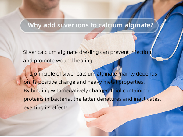Dr. Med Silver Calcium Alginate Wound Dressing 4''x4'' Patches, 10 Individual Pack High Absorbency Ag Alginate Wound Bandage, Non-Adhesive, Painless Removal Gauze for Bedsore, Ulcers, Skin Abrasions