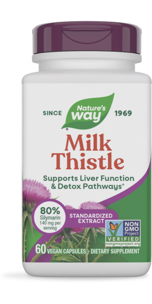 Nature's Way Milk Thistle Capsules, Supports Liver Function*, Vegan, 60 ct