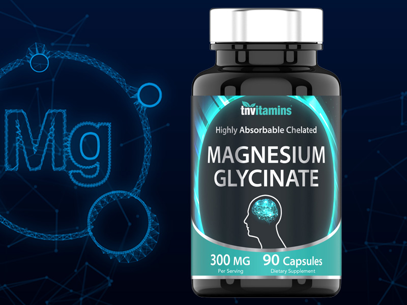 tnvitamins Magnesium Glycinate 300mg, 90 Capsules | High Absorption Chelated Magnesium for Sleep, Calm & Muscle Support* | Non-GMO, Gentle, Non-Laxative | TNVitamins