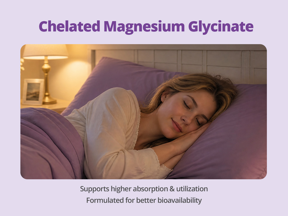 Magnesium Glycinate 200mg, 120 Vegan Capsules, 60-Day Supply