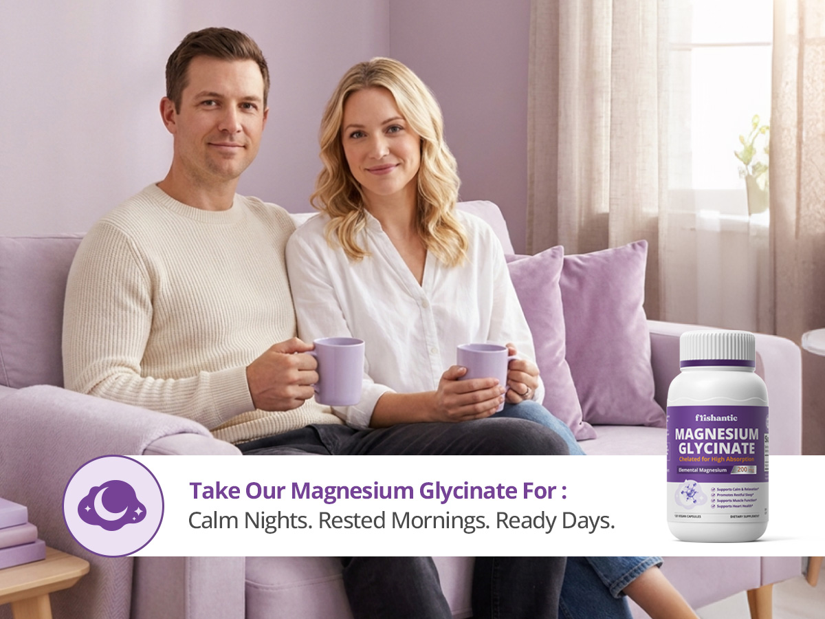 Magnesium Glycinate 200mg, 120 Vegan Capsules, 60-Day Supply