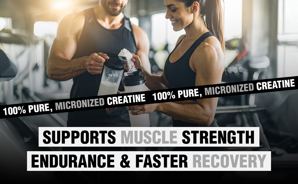 HEARTHY FOODS Creatine Monohydrate Micronized Powder 500G - 100 Servings, 5000mg Per Serving (5g) - for Men & Women Muscle Growth & Recovery - UNFLAVORED