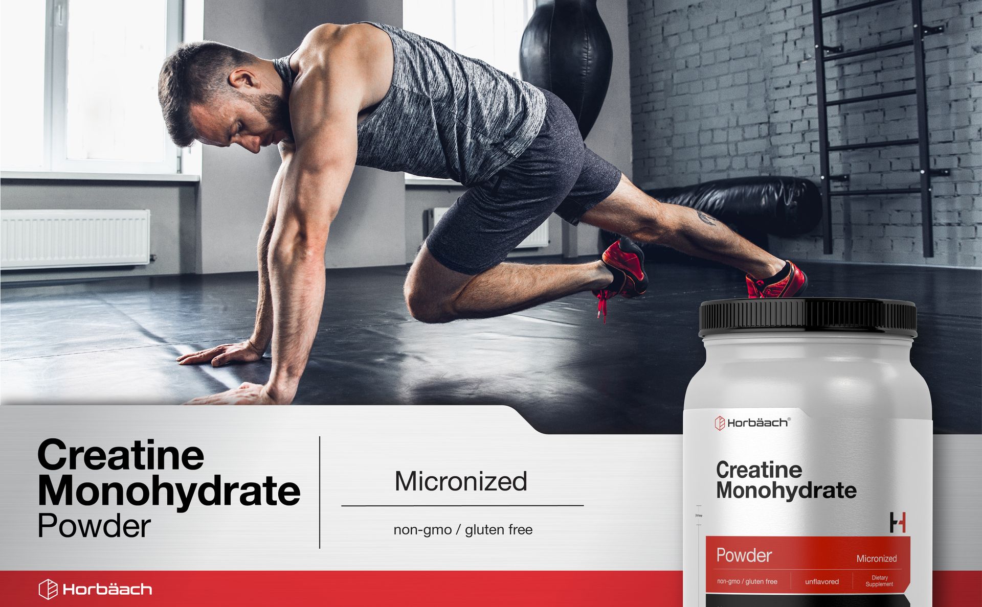 Horbäach Creatine Monohydrate Powder | 2.2lbs (35.2 oz)