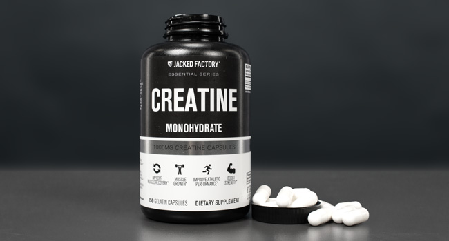 Jacked Factory Creatine Monohydrate Capsules - Creatine Pills for Muscle Growth, Increased Strength, Enhanced Energy Output and Improved Athletic Performance - 150 Capsules