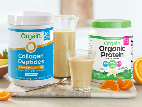 Orgain 20g Collagen Peptides + Prebiotic & Probiotics Powder, 1lb