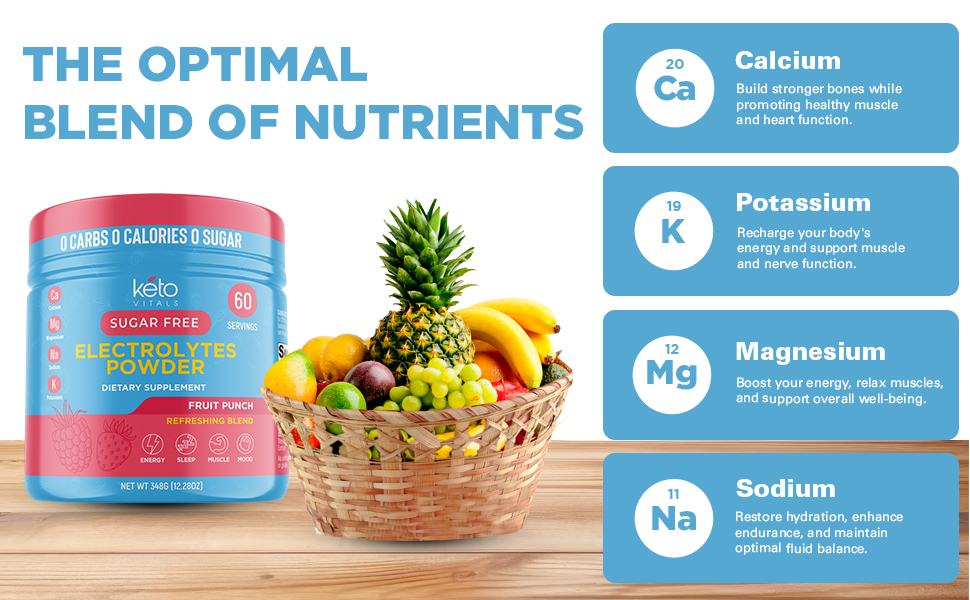 Keto Electrolytes Powder - Sugar Free Electrolytes - 60 Servings