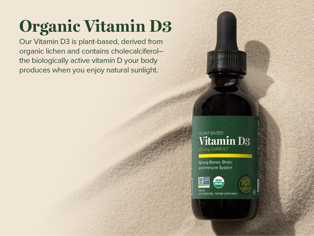 Vitamin D3 5000 IU Liquid Drops, Vegan, Immune & Bone Support (2 Oz)