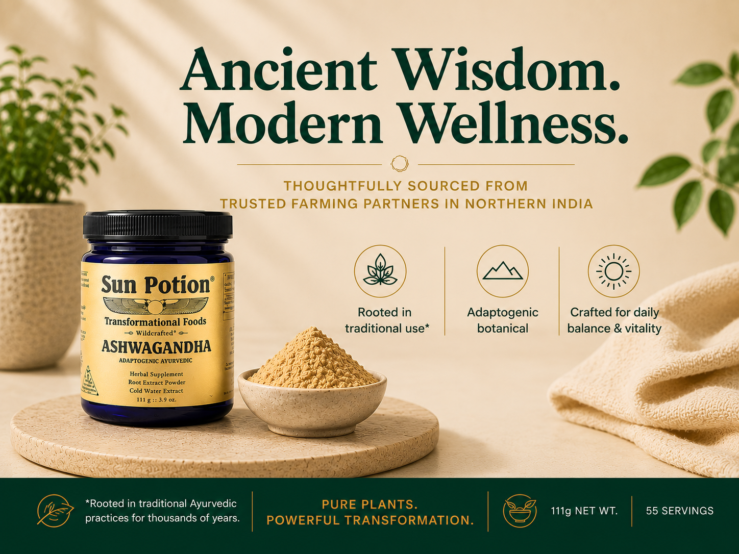 Sun Potion Ashwagandha Root Extract Powder 111g