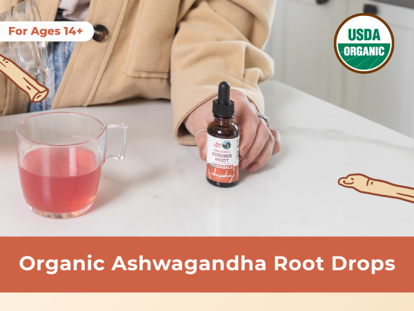 MARYRUTH'S Ashwagandha Root Liquid Drops, Mood & Stress Support Supplement