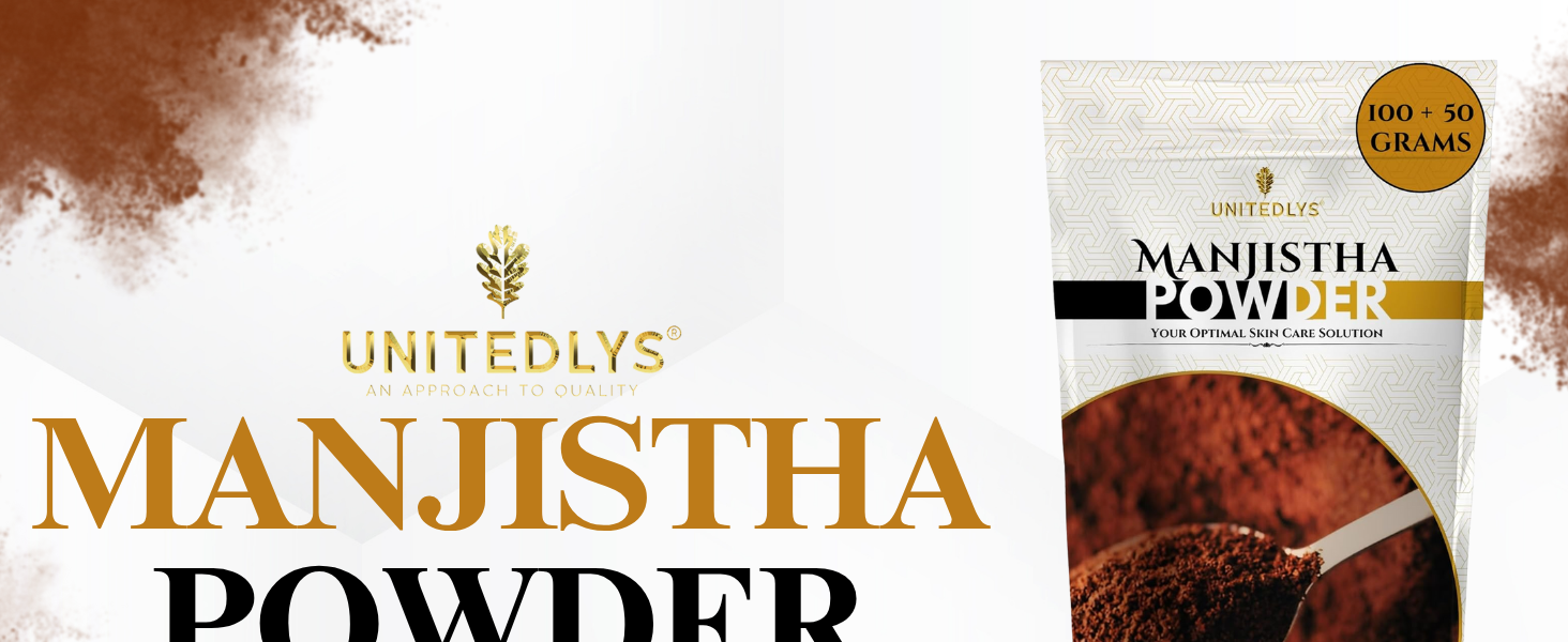 Unitedlys Organic Manjistha Powder For Skin 150G | 100% Pure & Natural Ayurvedic Herbal Manjistha Root Sticks Powder for Face, Skin, Hair Care, Joint & Immune Support | Ultimate Skin & Health Remedy