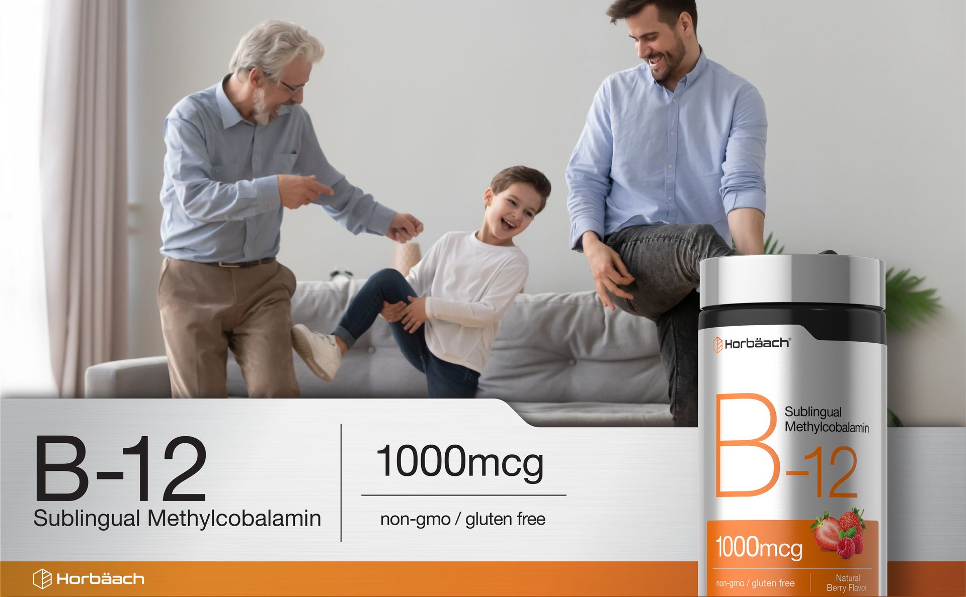 Horbaach Vitamin B12 1000 mcg Sublingual | 400 Fast Dissolve Tablets