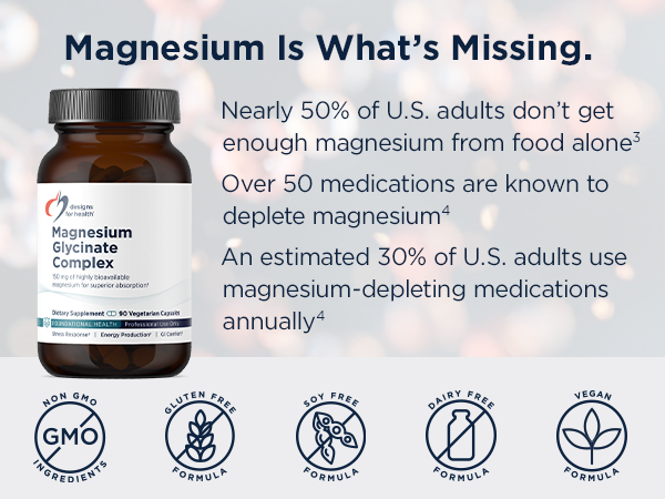 Designs for Health Magnesium Glycinate Complex, High Absorption, 90 Count