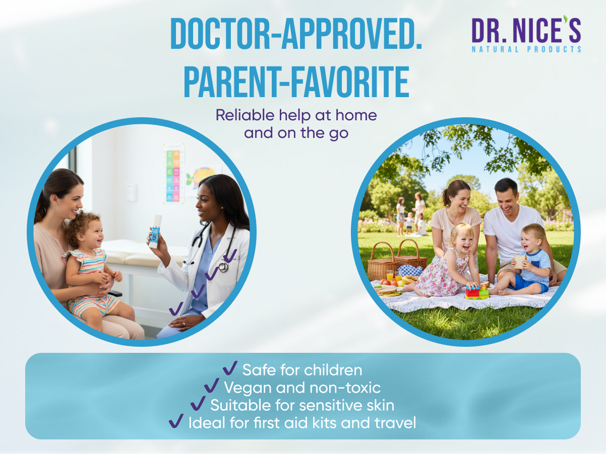 DR. NICE'S Boo-Boo Gel for Kids - First Aid Hydrogel for Scrapes, Minor Cuts, Burns, Blisters, Chafing - Soothes, Hydrates, & Protects Skin with No Stinging - Natural, Made in USA, 1 fl oz