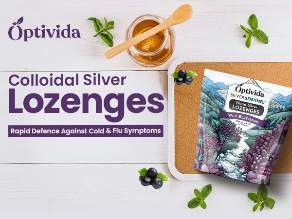 Nano Colloidal Silver Lozenges Elderberry & Peppermint Oil - 60 PPM - 27 ct