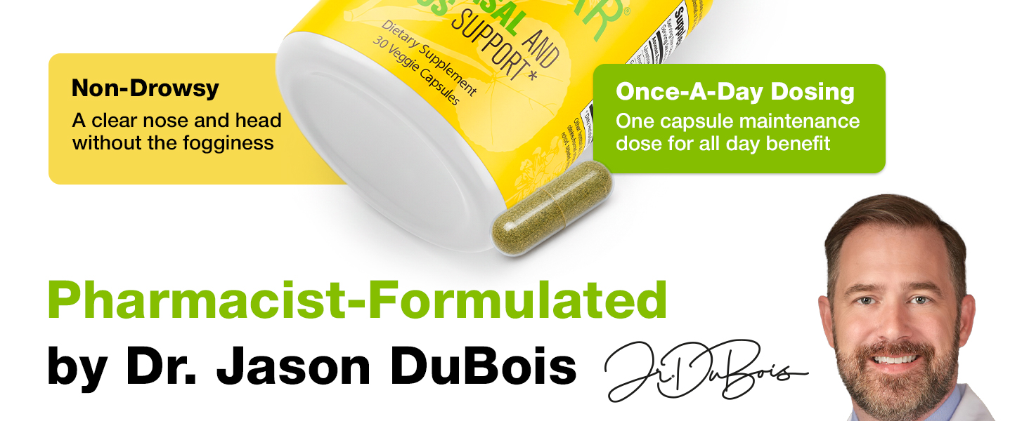 HybridAR Sinus & Nasal Support Herbal Supplement for Adults, 30 Veggie Caps