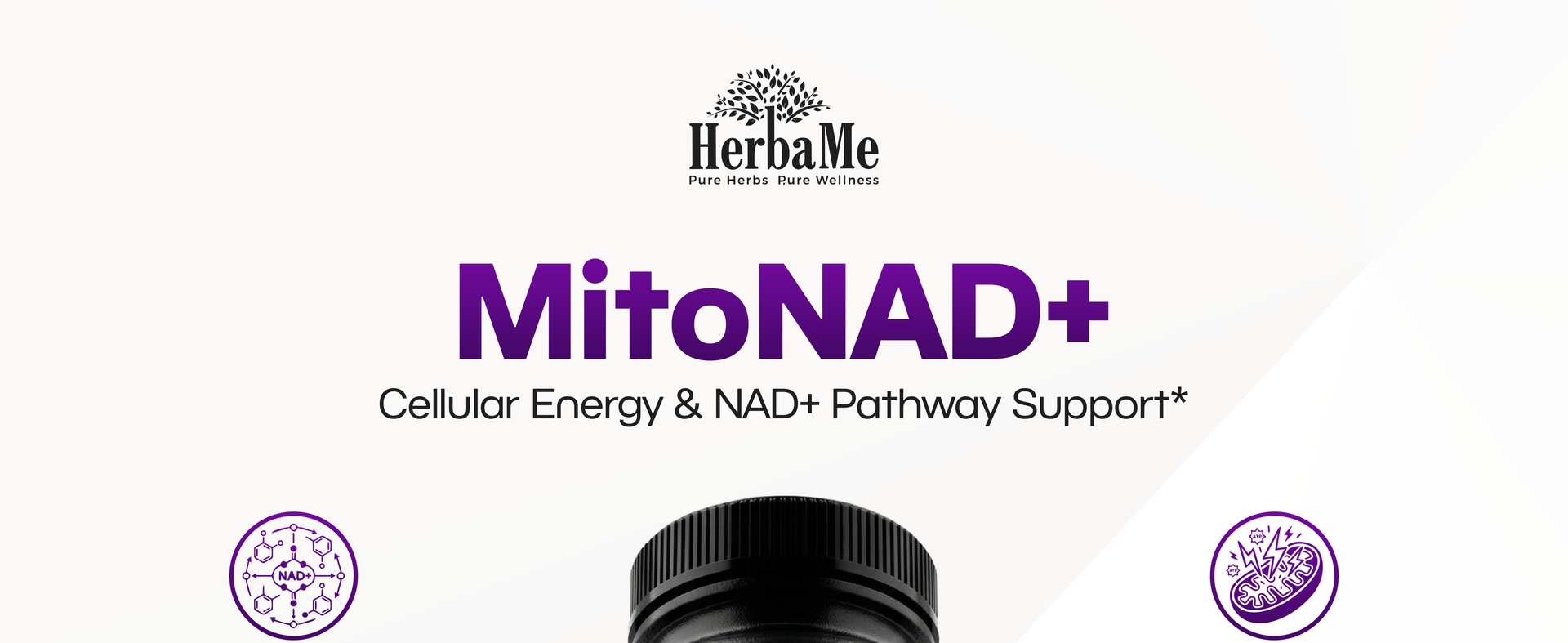 HerbaMe NAD+ Support Supplement, Multi-Pathway Cellular Energy Formula