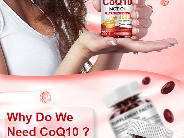 CoQ10 400mg Per Serving, 300 Softgels Extra Strength with MCT Oil