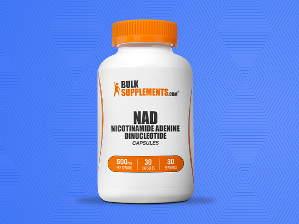 BulkSupplements.com NAD Capsules - Nicotinamide Adenine Dinucleotide, NAD Supplement 500mg - for Energy Support, Pure & Gluten Free, 1 Capsule per Serving, 30 Capsules (Pack of 1)