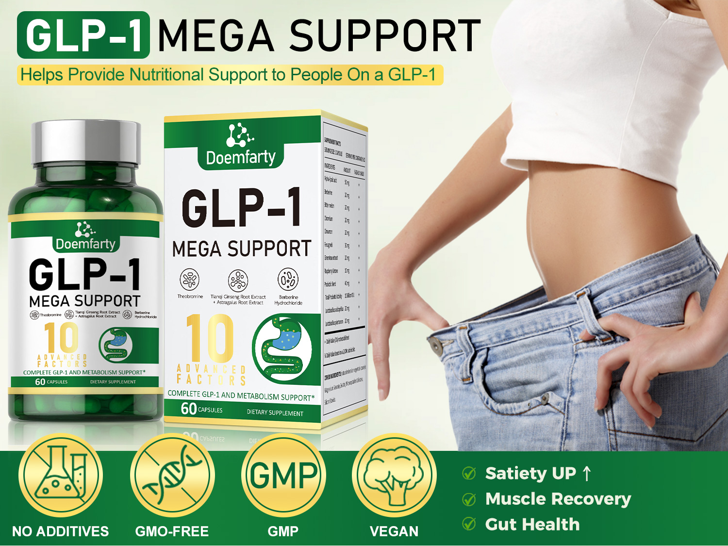 GLP-1 Supplement with Berberine, 11-in-1 Probiotic Blend for Men & Women