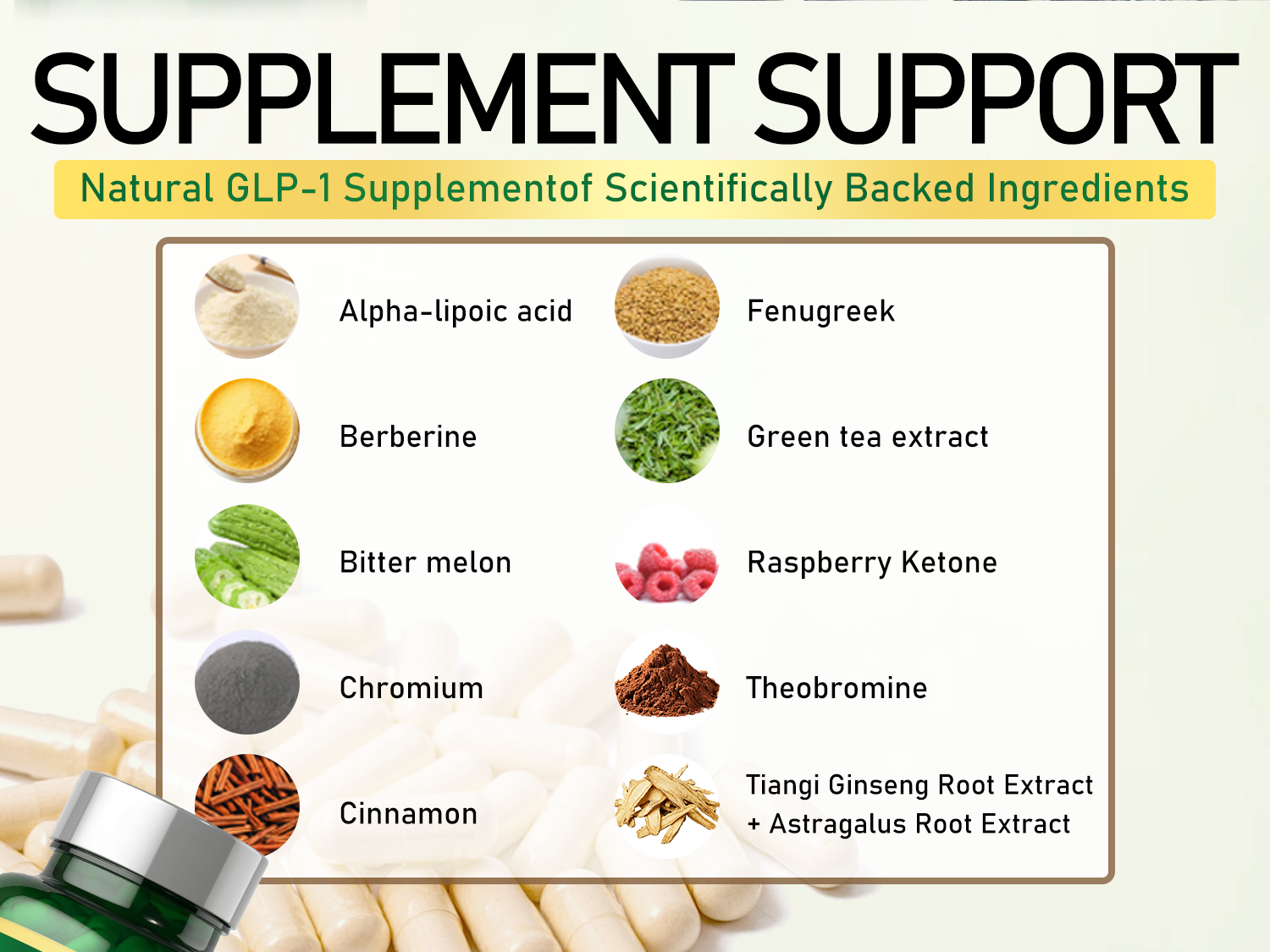 GLP-1 Supplement with Berberine, 11-in-1 Probiotic Blend for Men & Women