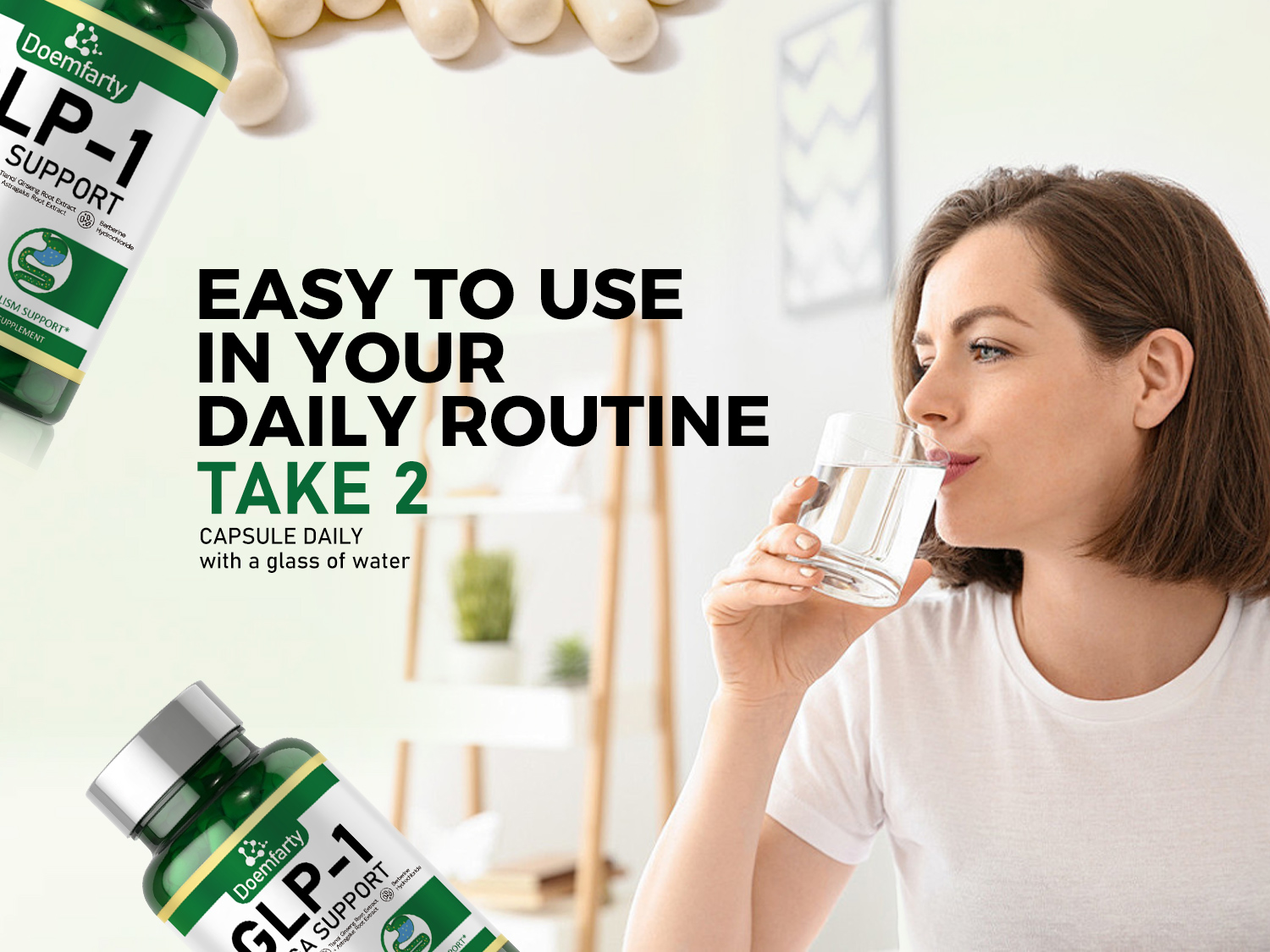 GLP-1 Supplement with Berberine, 11-in-1 Probiotic Blend for Men & Women
