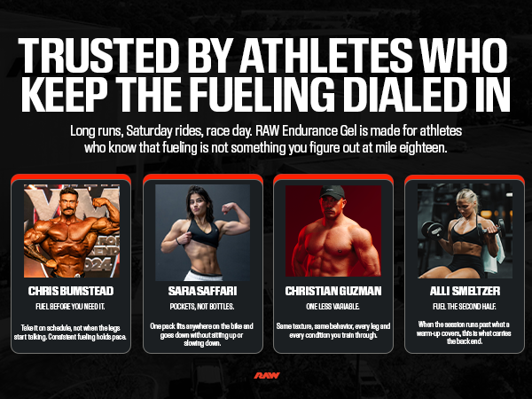 RAW Nutrition Sport Gel, 25g Carbs, Caffeine Free, 12 Pack