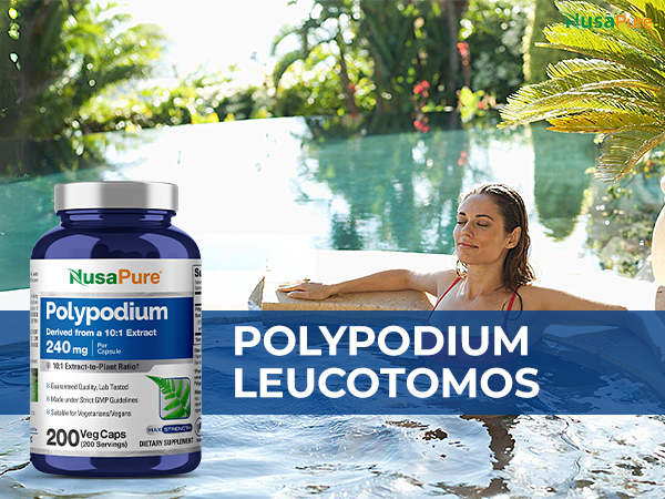 NusaPure Polypodium, Vegan, 240mg, 200 Veggie Capsules - 200 Servings