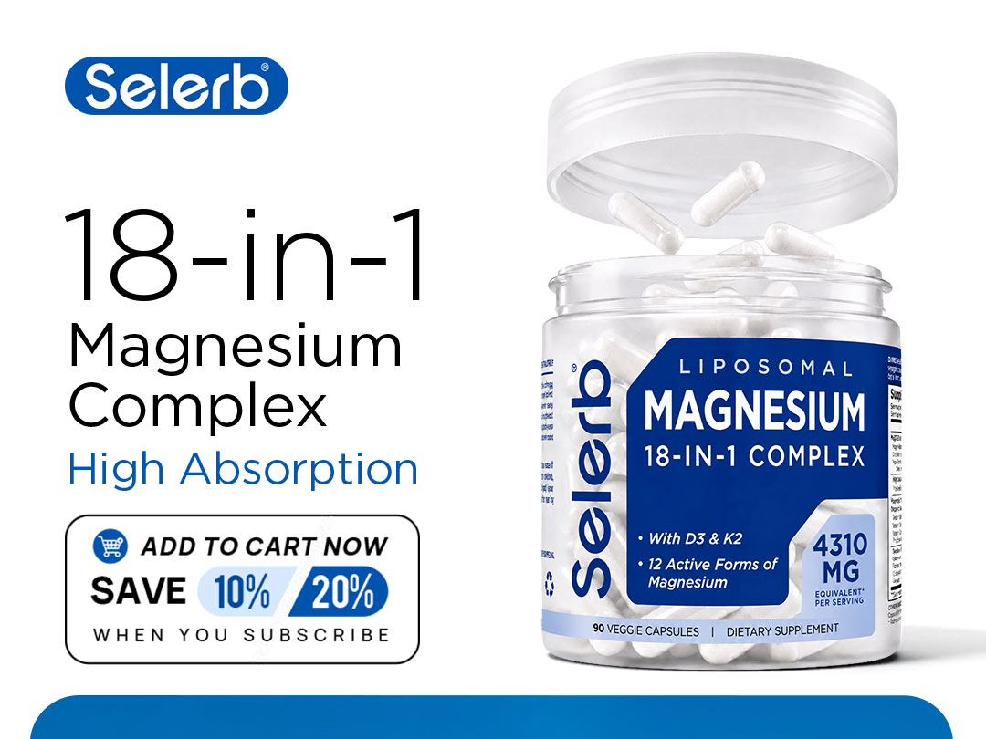 18 in 1 Magnesium Complex for Women and Men | Liposomal Magnesium Supplement with Glycinate, Citrate, Malate, Taurate, D3 & K2 | High Absorption for Muscle, Sleep, Bone, Nerve Support | 90 Capsules