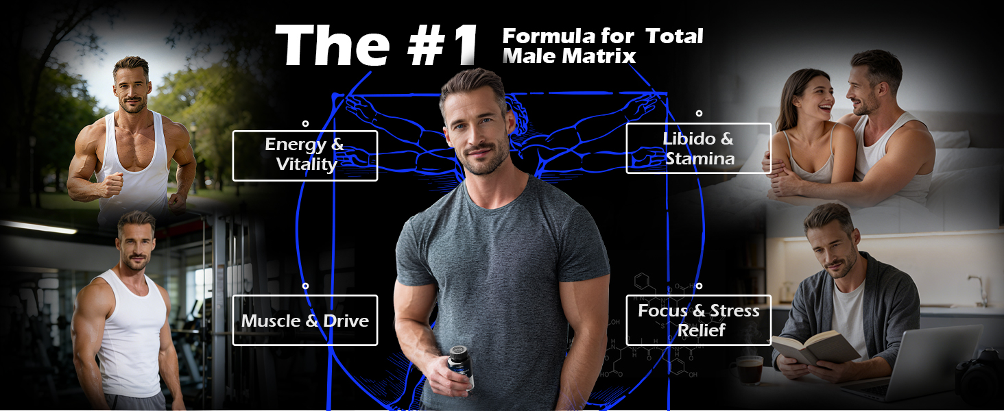 Synergy-T Testosterone Booster Supplement for Men, Total Male Performance, Liposomal Absorption System, 100% Transparency with Ashwagandha, DIM, Turkesterone, Zinc & Tongkat Ali, 90 Count