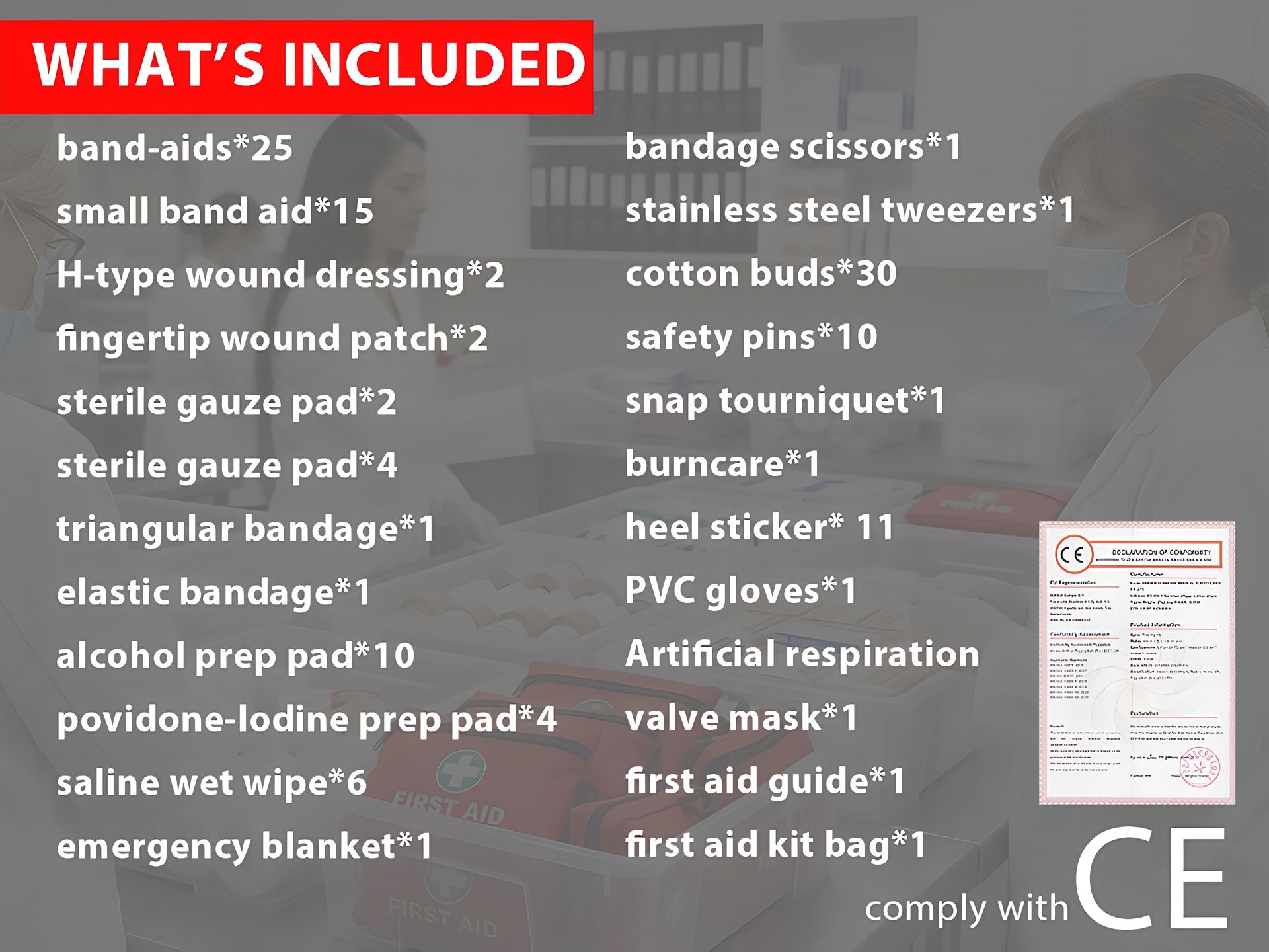 132 Pieces First Aid Kit for Home, Travel, Office, Vehicle, Camping