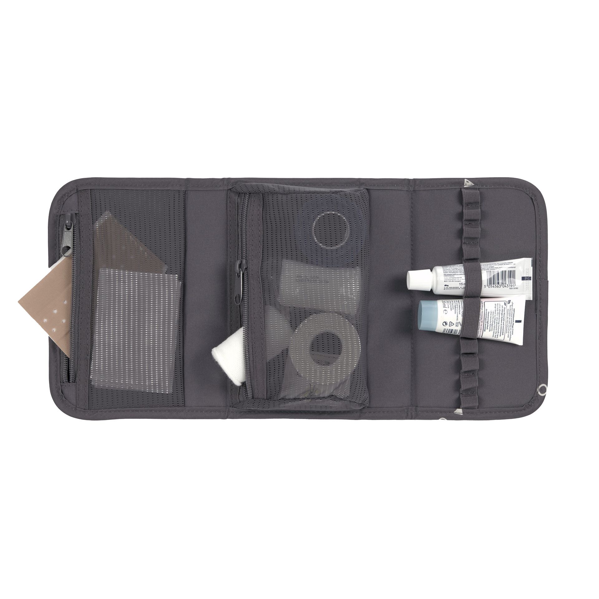 LÄSSIG Baby Children's First Aid Kit for Medicines Gobuli Plasters Mesh Pockets with Zip Without Contents / First Aid Universe Anthracite