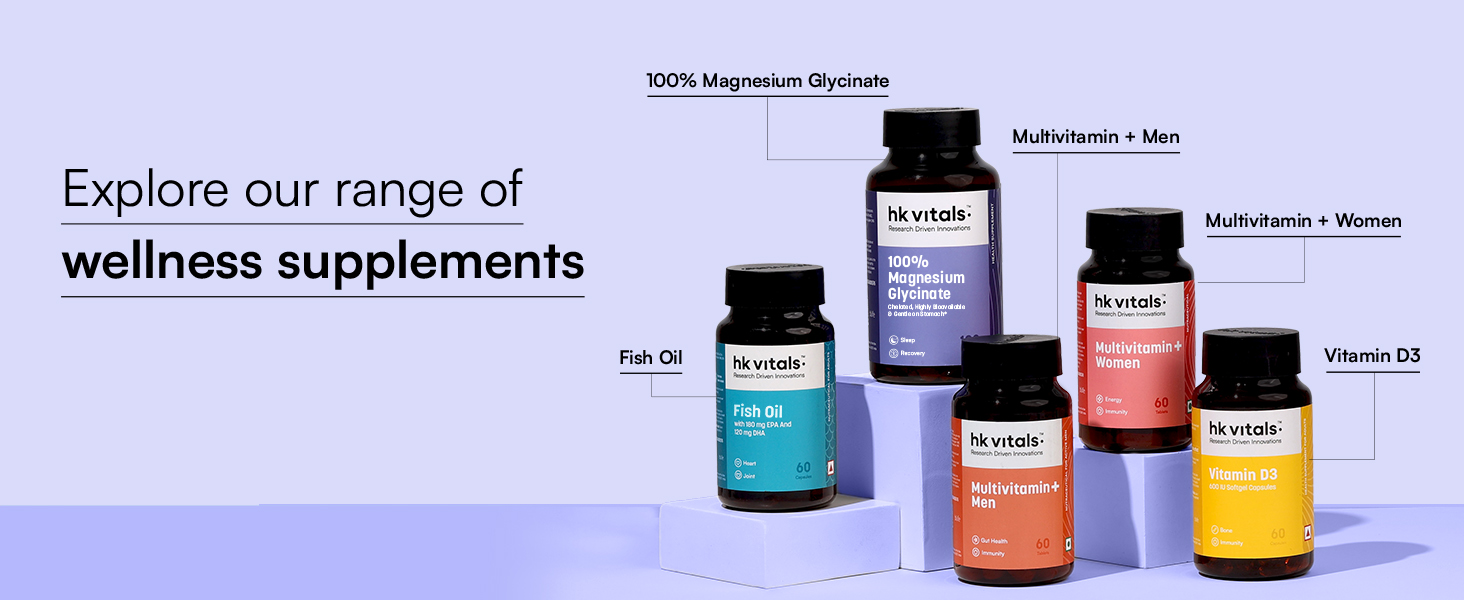 hk vitals 100% Magnesium Glycinate 1880mg, 120 Tablets