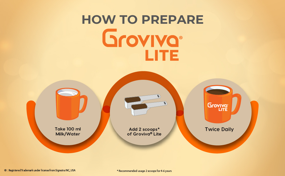 Groviva Lite Child Nutrition to Manage Growth and Weight (Chocolate, 400Grams)