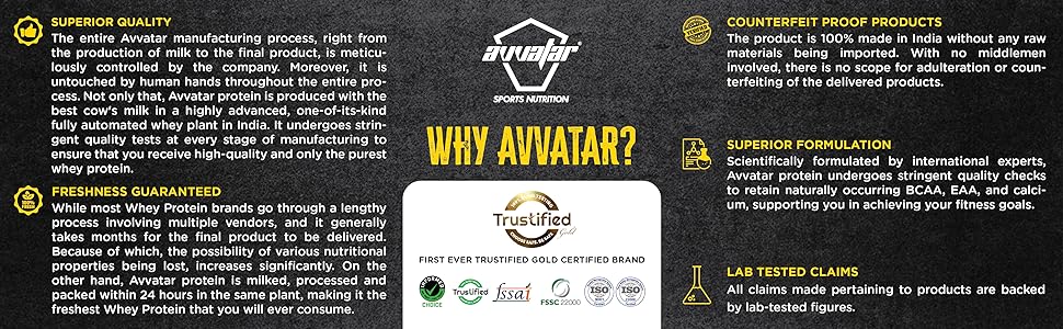 avvatar PERFORMANCE WHEY PROTEIN | 2Kg | Malai Kulfi Flavour | 27.5g protein | 57 servings