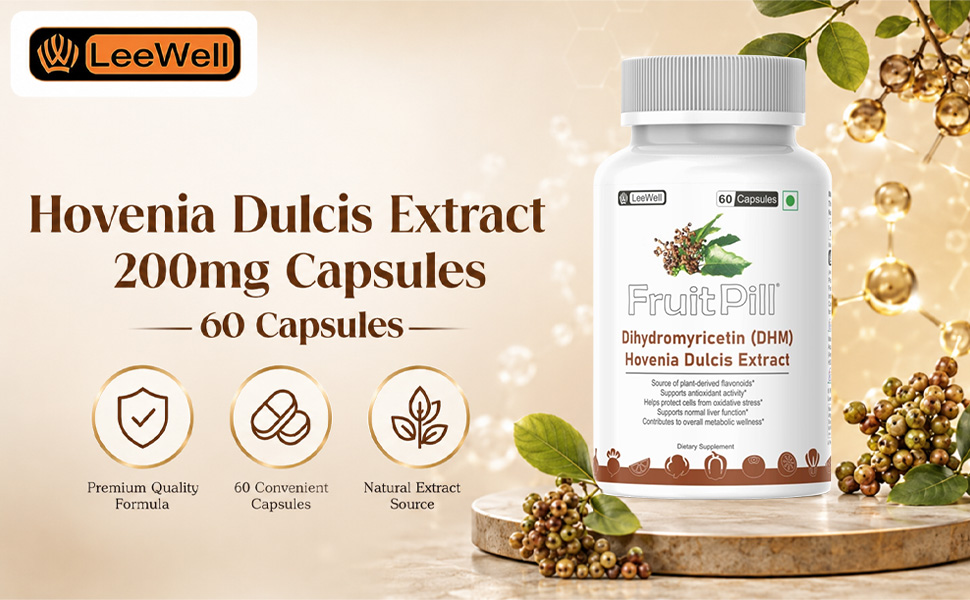 by LeeWell Dihydromyricetin (DHM) Hovenia Dulcis Extract 200mg Liver Health, Anti-inflammatory, Antioxidant support - 60 Capsules