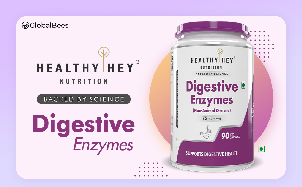 HealthyHey Nutrition Digestive Enzyme - Multi-Enzyme Complex -Support Digestive Health - 90 Vegetable Capsules